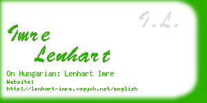 imre lenhart business card